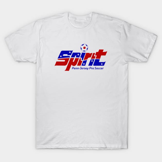 Defunct Penn-Jersey Spirit APSL Soccer 1991 T-Shirt by LocalZonly